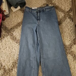 Zara Light Blue Wide Leg Jeans